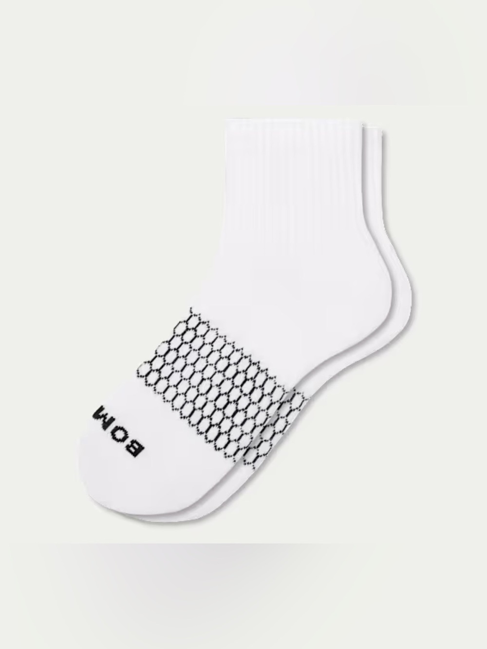 Bombas NWT Men’s White Quarter Socks NEW WITH TAGS Large L 9.5-13